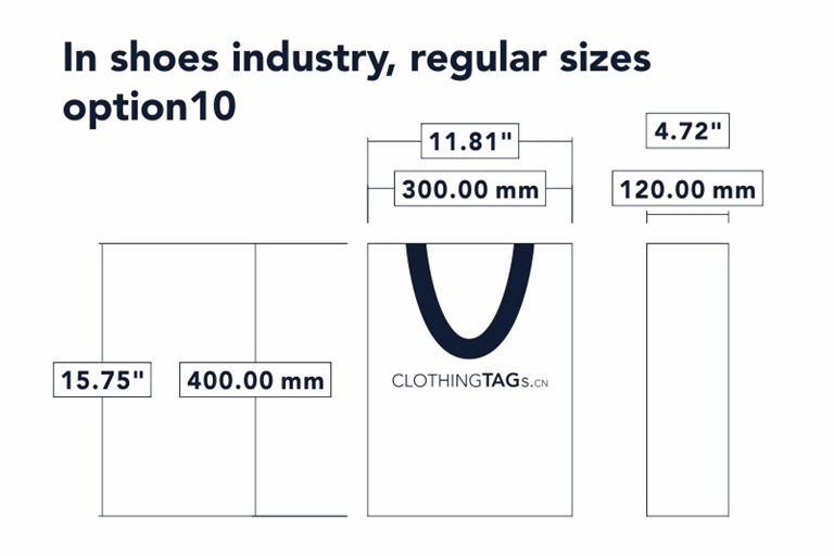 size of shoes paper bags 300mm 400mm 120mm