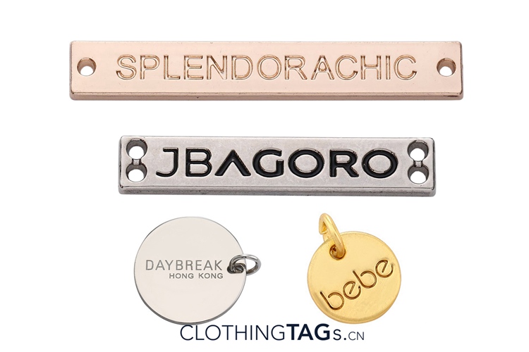 Sew on metal tags