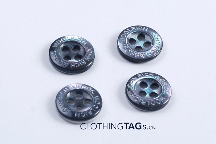 Black mother of pearl shirt buttons