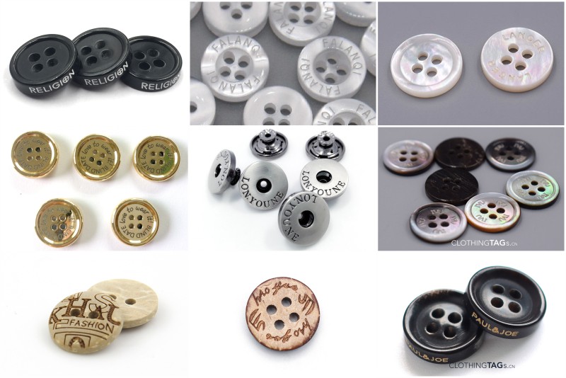 17 different types of buttons for clothes