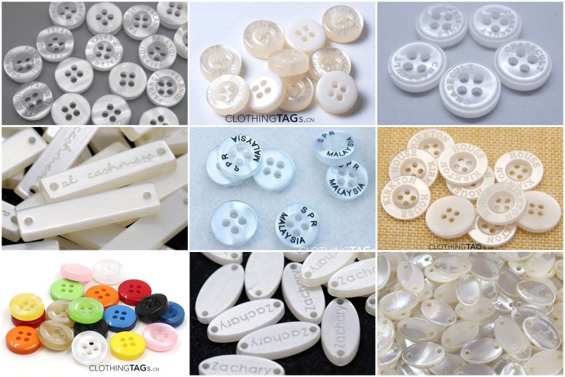 Pearl polyester buttons