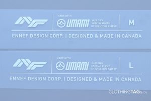 Heat Transfer Size Labels 899