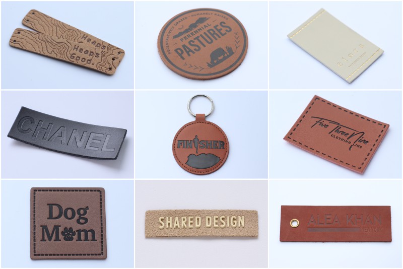 Wholesale custom leather labels and tags for clothing