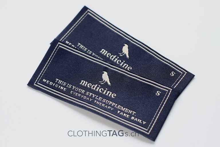 Damask woven label design ClothingTAGs.cn