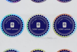 custom printed Colorful holographic borders stickers 