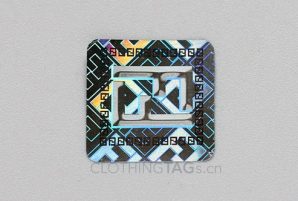 Custom square clothing holographic stickers with logo