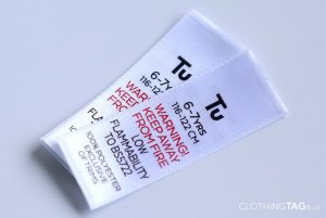 White printed satin fabric main label | flat fuse cut 681