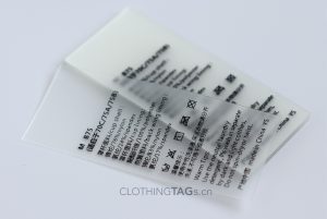 custom printed translucent TPU care labels use for underwear 579