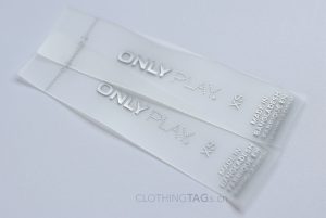 Silver Logo Printed TPU main labels, care labels, wash labels, size labels 584