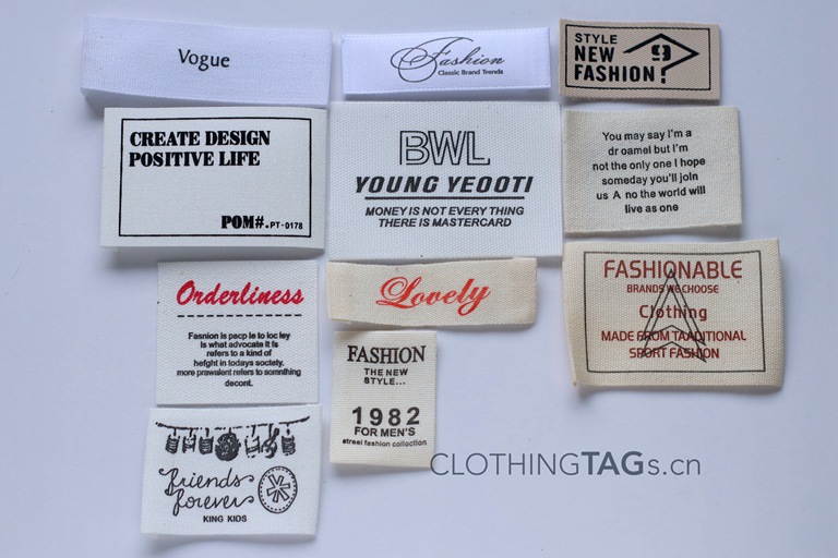 Satin Printed Labels | Printed Cotton Clothing Labels | ClothingTAGs.cn