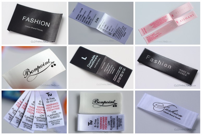 Satin Printed Labels Printed Cotton Clothing Labels ClothingTAGs.cn