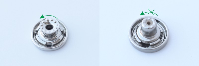 Rotatable and non-rotatable tack buttons