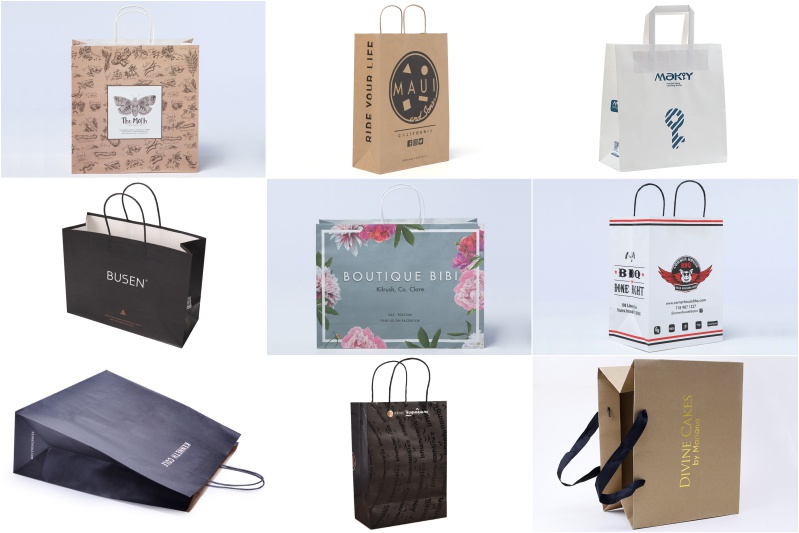 Custom Printed Paper Bags  Kraft Bags  Custom Logo Bags