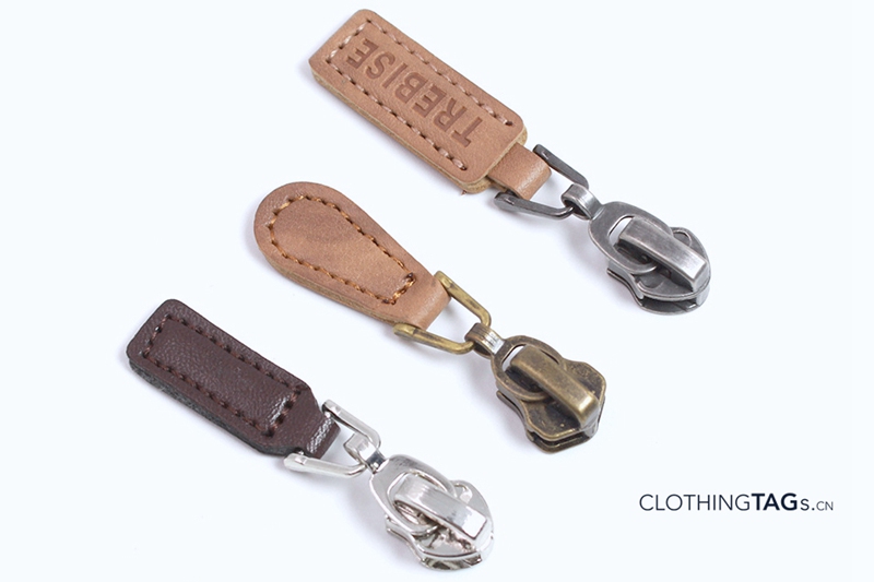 Custom leather zipper pulls for brands