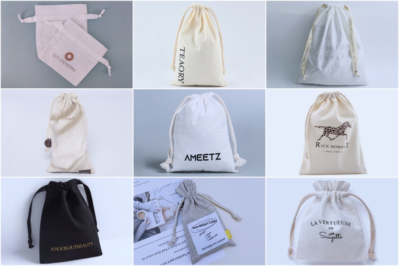 Custom Printed Cotton Muslin Bags With Logo