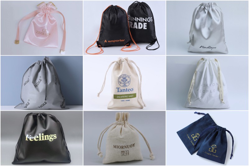 Custom Printed Drawstring Bags With Logo