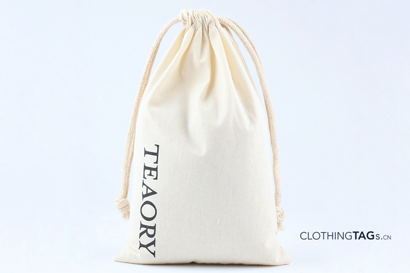 Custom Logo Silk Screen Print Organic Cotton Muslin Bags Double