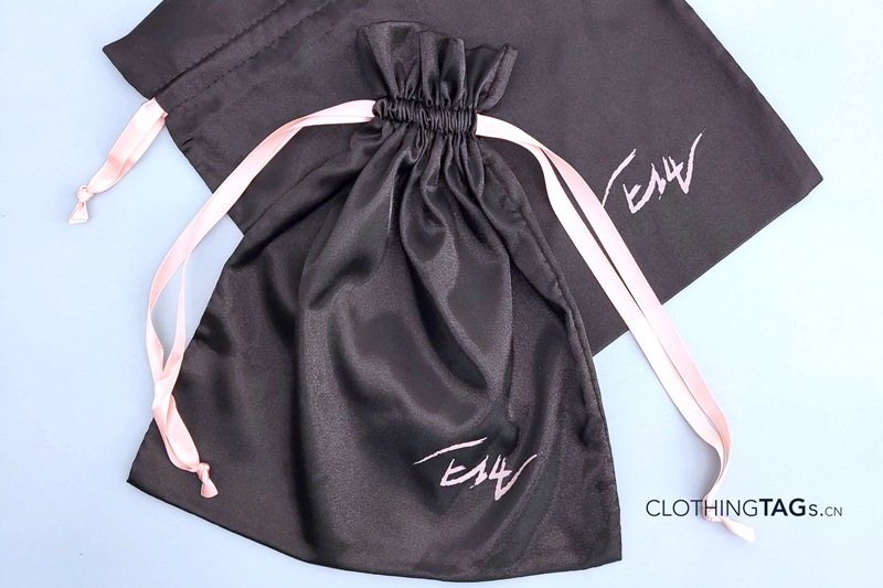 Custom Satin Bags With Logo | Silk Drawstring Pouch | ClothingTAGs.cn