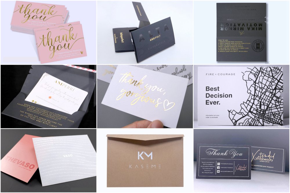 Custom Clothing Brand Thank You Cards Business
