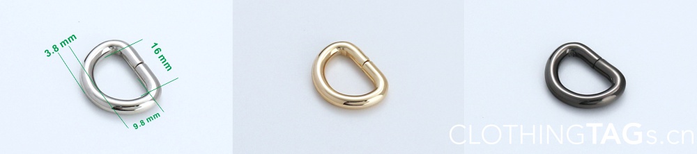 D Rings For Bags 16mm 9.8mm