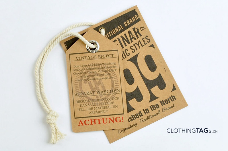 Custom Kraft Hang Tags Printing | ClothingTAGs.cn