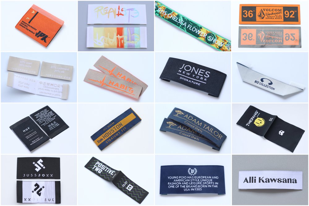 Custom woven clothing labels with logo